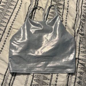 Old navy shimmery blue sports crop tank